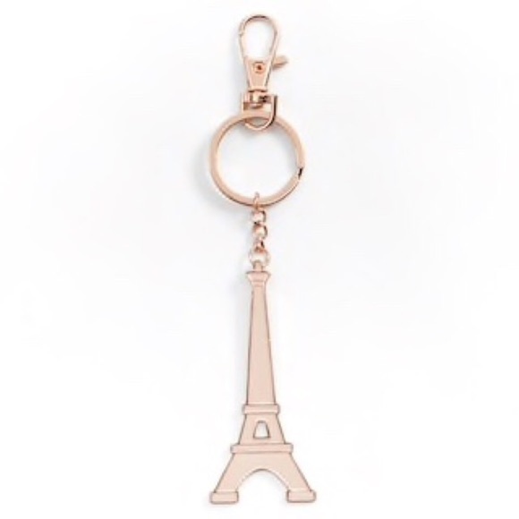 LC LAUREN CONRAD Keychain Fob Eiffel Tower Paris Pink Blush Nude - Picture 1 of 4